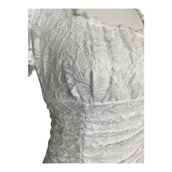 Womens Coquette Cottagecore Dress Girly Romantic B. Darlin 3 / 4 White Lace - Picture 8 of 11
